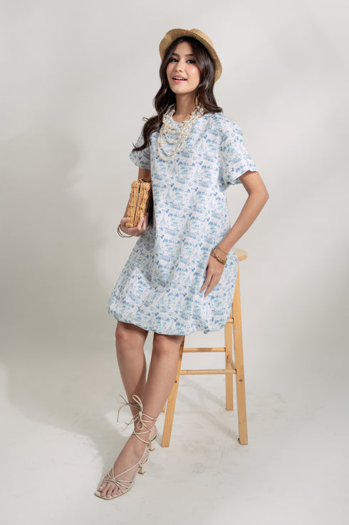 EMGEE by Get Spotted: Mayumi Bubble Dress in Toile de Pinoy Fabric